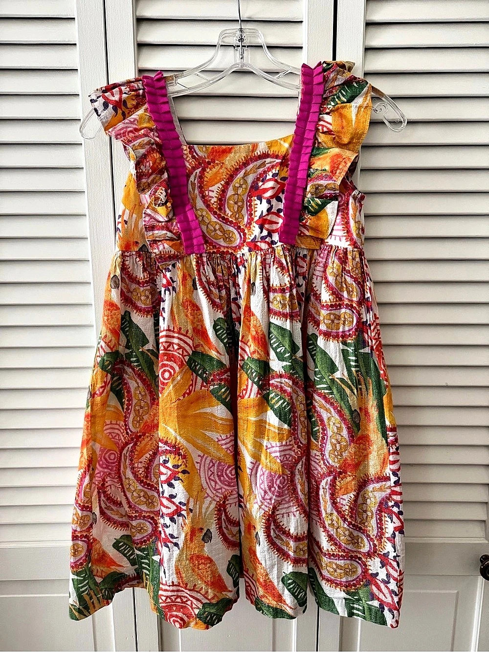 Britton Court Paisley Girls' Dress in Orange & Pink Size 10 NWOT